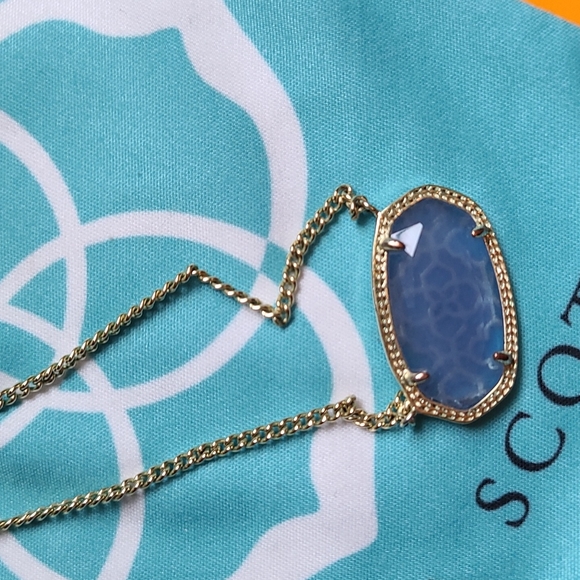 Kendra Scott blue periwinkle gold Dylan necklace - Picture 4 of 9